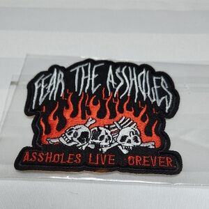 Assholes live Forever  - Black and Orange Patch
